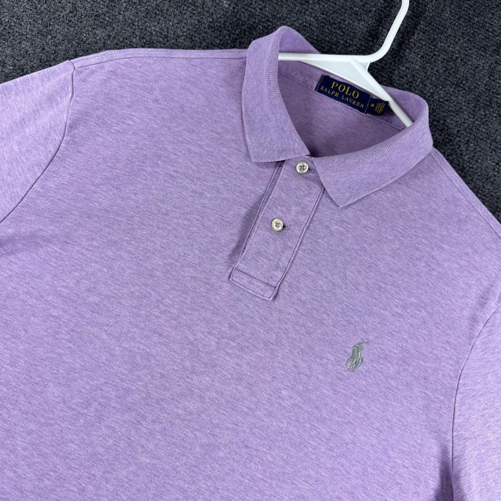 Polo Ralph Lauren Polo Shirt Mens M Medium Purple Heathered Short Sleeve Pony
